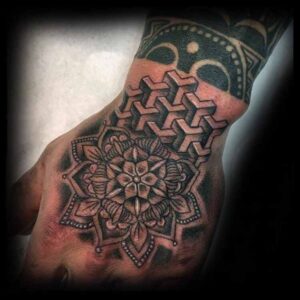 Geometric Hand Tattoo-