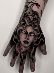 Medusa Hand Tattoos for Men